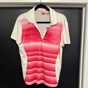 Puma Women's Pink Gradient Polo Golf Shirt